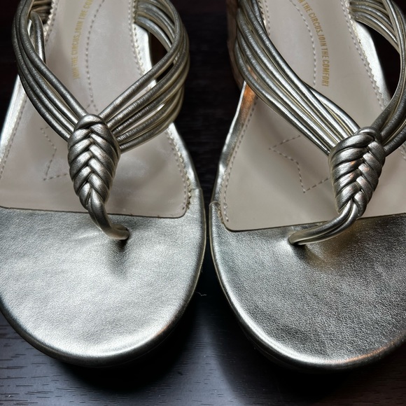 Circus by Sam Edelman Ruby Gold Tone Braided Cork Wedge Platform Sandal 8.5 - Picture 3 of 9